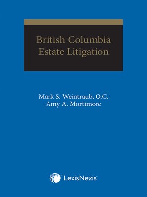 cover image of British Columbia Estate Litigation